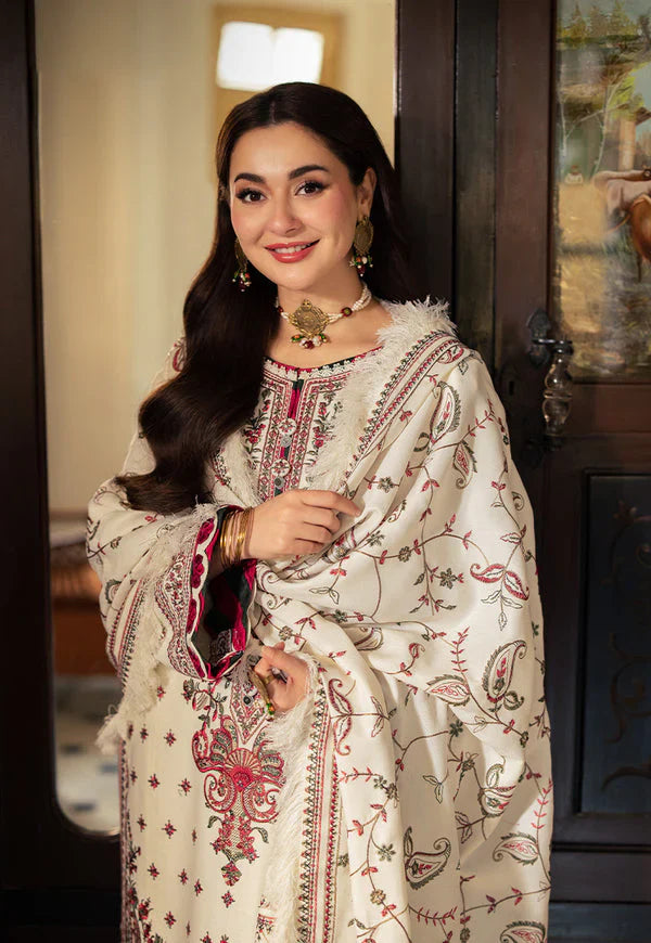 HS Collectionss Winter 3PC Dhanak Sequence Embroidered Suit with Shawl & Trouser HSC-4060