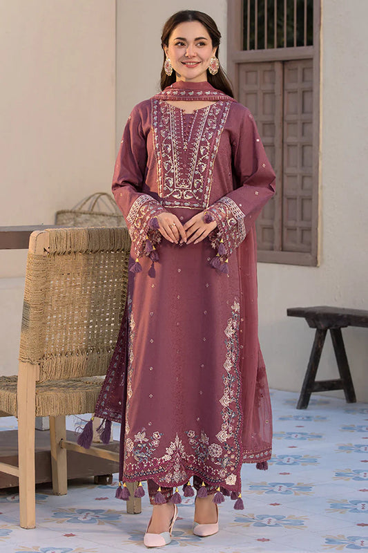 HS Collectionss Winter 3PC Dhanak Sequence Embroidered Suit with Dhanak Shawl & Trouser – HSC-4087