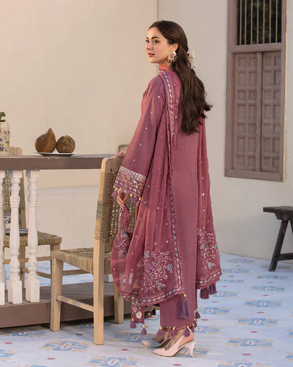 HS Collectionss Winter 3PC Dhanak Sequence Embroidered Suit with Dhanak Shawl & Trouser – HSC-4087