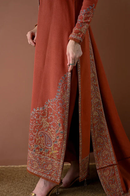 HS Collectionss Winter 3PC Dhanak Embroidered Suit with Embroidered Shawl HSC-4313