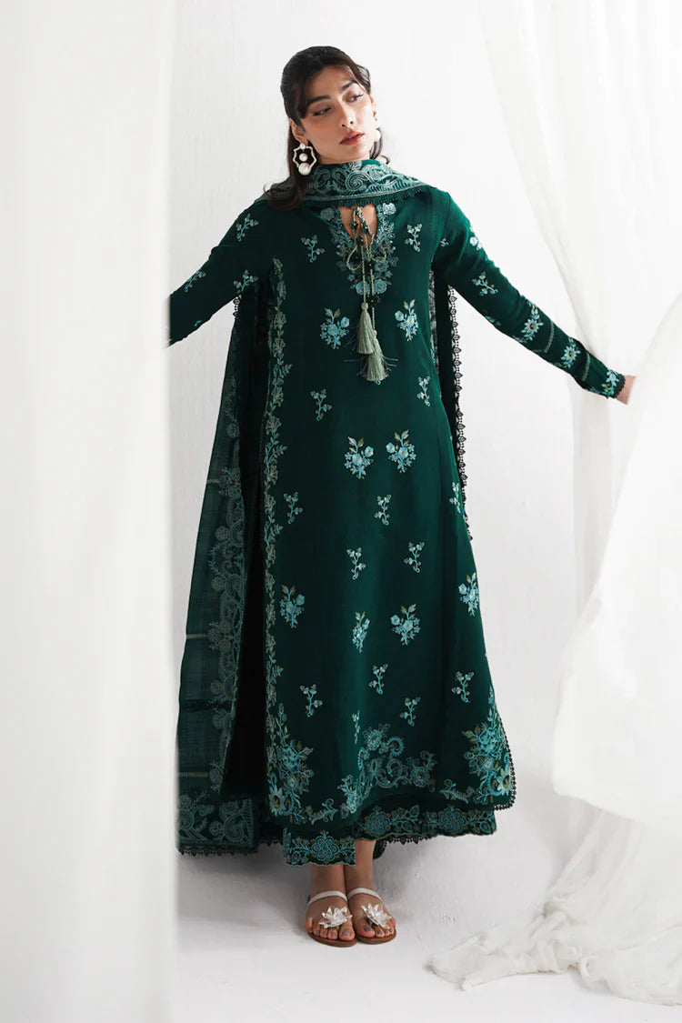 HS Collectionss Winter 3PC Dhanak Embroidered Suit with Embroidered Shawl & Trouser –  HSC-4318