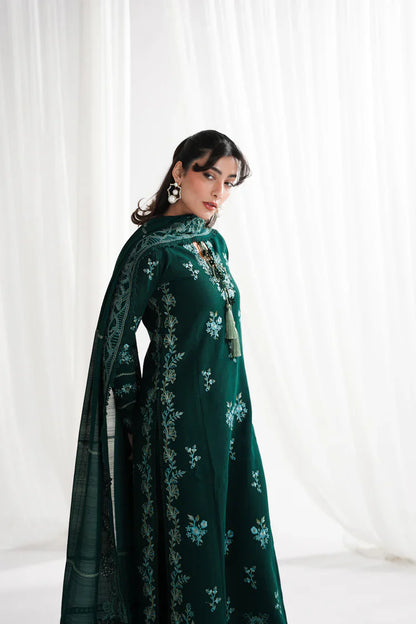 HS Collectionss Winter 3PC Dhanak Embroidered Suit with Embroidered Shawl & Trouser –  HSC-4318