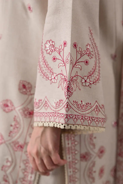 HS Collectionss Winter 3PC Dhanak Embroidered Suit – Shirt, Embroidered Shawl & Trouser | HSC-4352