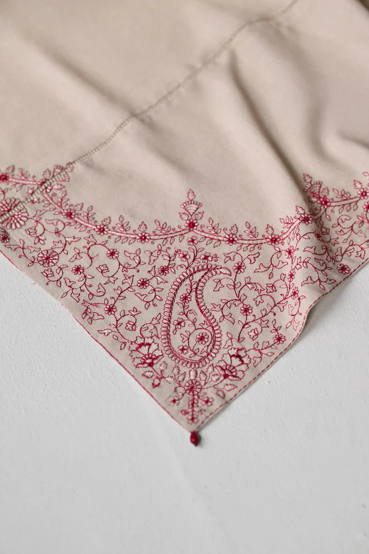 HS Collectionss Winter 3PC Dhanak Embroidered Suit – Shirt, Embroidered Shawl & Trouser | HSC-4352