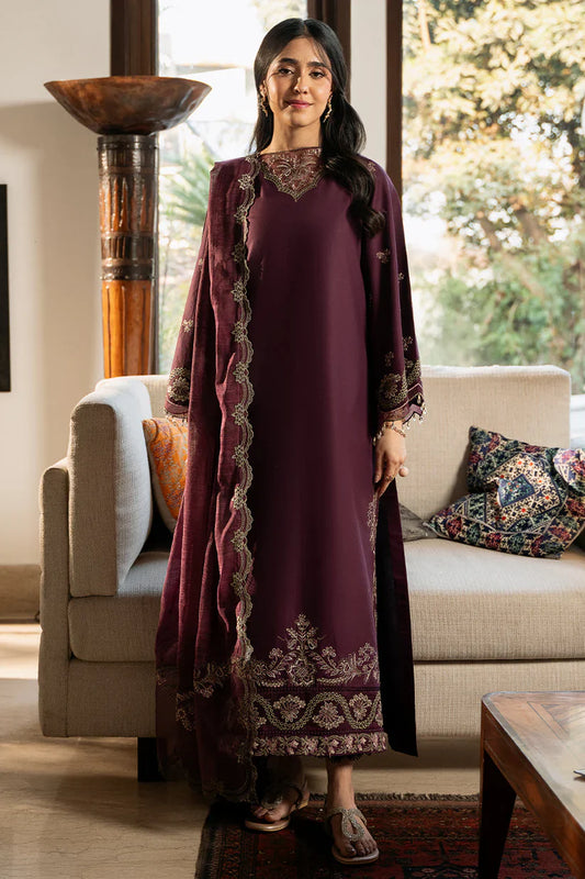 Summer-3pc Lawn Embroidered Shirt With Khaadi Embroidered Dupatta & Trouser HSC-4504